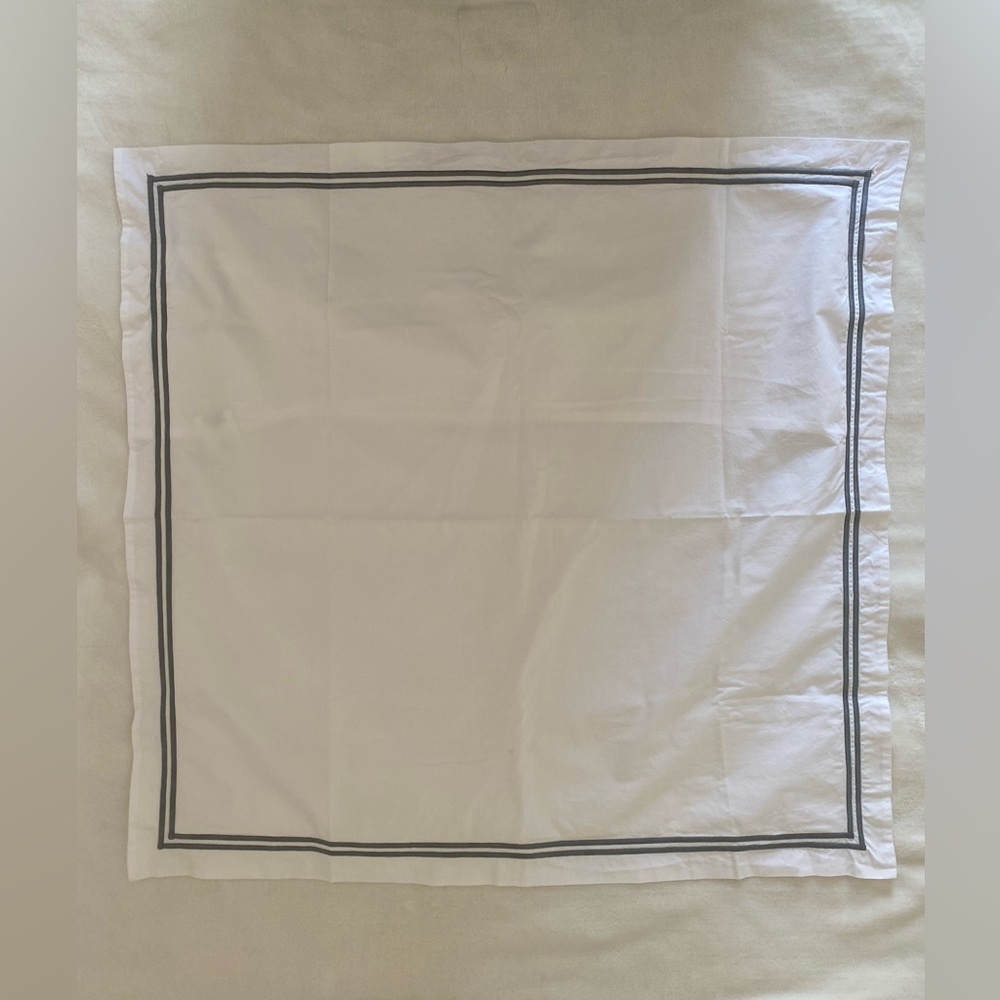Royal Velvet JC Penney White Euro Pillow Sham‎ Cover 100% Egyptian Cotton Border
